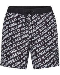 Karl Lagerfeld - Diagonal Logo-print Swim Shorts - Lyst