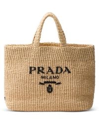 Prada - Crochet Tote Bag - Lyst