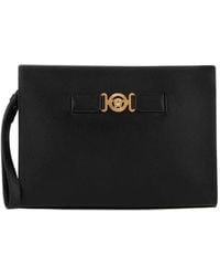 Versace - Medusa Leather Clutch Bag - Lyst