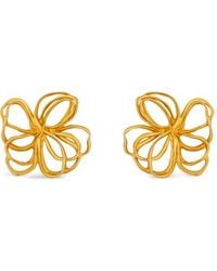 Oscar de la Renta - Floral Post-Back Earrings - Lyst