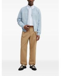 KENZO - Trompe L'Oeil Pinstripe-Pattern Intarsia-Knit Cardigan - Lyst