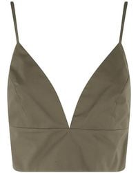 FEDERICA TOSI - V-Neck Cropped Top - Lyst