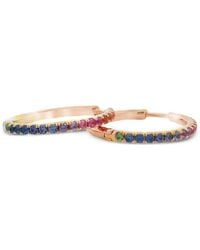 Lisa Nik - Sapphire Hoop Earrings - Lyst