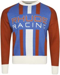 Rhude - Intarsien-Pullover Mit Logo - Lyst