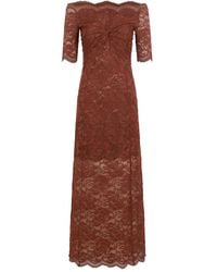 Rabanne - Robe Mi-Longue En Dentelle À Épaules Dénudées - Lyst