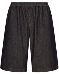 Dolce & Gabbana - Pantalones cortos de deporte vaqueros con logo - Lyst