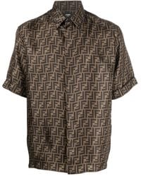Fendi - Luxurious Ff Print Silk Shirt - Lyst