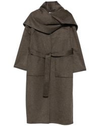 The Dynamis Studio - Scarf-Detail Belted Coat - Lyst