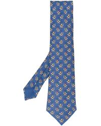 Hermès Cravatta con stampa anni 2000 - Blu