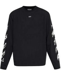 Off-White c/o Virgil Abloh - T-Shirt A Maniche Lunghe Con Grafica - Lyst