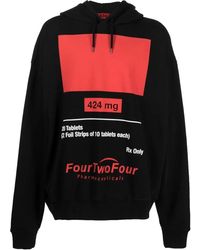 424 - Logo-Print Pullover Hoodie - Lyst