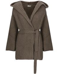 Kangra - Manteau-Cardigan Ceinturé À Capuche - Lyst