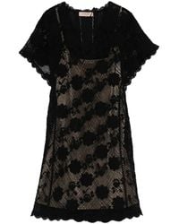 Twinset - Floral-Appliqué Lace Dress - Lyst