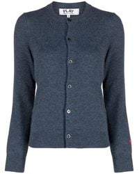 COMME DES GARÇONS PLAY - Small Heart Patch Wool Cardigan - Lyst