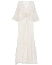 Alberta Ferretti - Floral-Detail Maxi Dress - Lyst