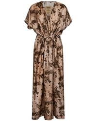 Uma Wang - Floral-Print Drawstring Maxi Dress - Lyst