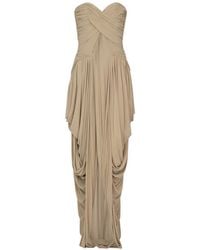 Balmain - Tuta Con Bustier Drappeggiato - Lyst