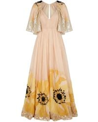 Valentino Garavani - Sequin-Embellished Floral-Print Dress - Lyst