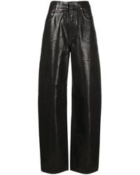 MM6 by Maison Martin Margiela - Coated Tapered-leg Jeans - Lyst