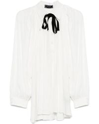 Styland - Blouse Met Ballonmouwen En Strikdetail - Lyst