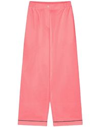 forte_forte - Elasticated-Waistband Piped-Trim Palazzo Trousers - Lyst