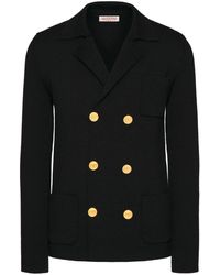 Valentino Garavani - Gestrickte Jacke Mit Vlogo-Knöpfen - Lyst