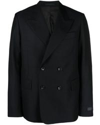 Lanvin - Checked Double-breasted Blazer - Lyst