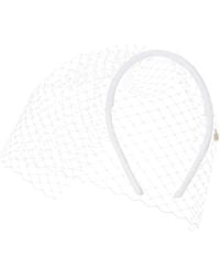 Maison Michel - Veil-Detail Satin Headband - Lyst