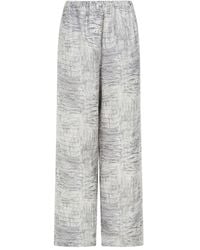 Ferragamo - Broek Met Elastische Tailleband En Dierenprint - Lyst