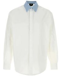 Fendi - Striped-Collar Long-Sleeve Shirt - Lyst