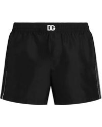 Dolce & Gabbana - Logo-Embroidered Swim Shorts - Lyst