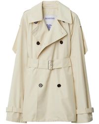 Burberry - Silk Short Trench Coat - Lyst