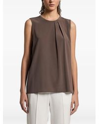 Peserico - Haut Plissé À Design Sans Manches - Lyst