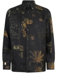 Billionaire - Letter Printed Silk Shirt - Lyst