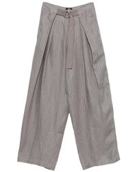 ELEH - Pinstripe Belted Trousers - Lyst