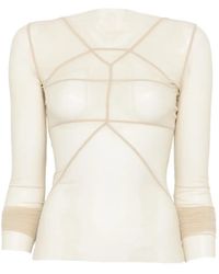Rick Owens - Long-Sleeved Top With Sheer Panels - Lyst