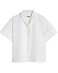 Jil Sander - Effen Blouse Met Korte Mouwen - Lyst