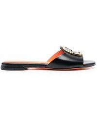 Santoni - Apricot Leather Slip-on Sandals - Lyst