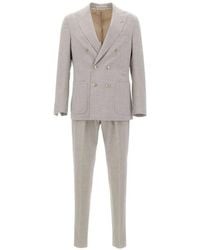Eleventy - Double-Breasted Patch Pocket Suit - Lyst