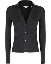 Vince - Ribbed-Knit Button-Up Cardigan - Lyst