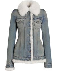 Dolce & Gabbana - Denim Jacket With Fur-Effect Details - Lyst