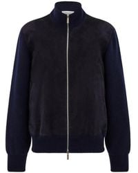 Ferragamo - Blusón De Ante Con Detalles De Punto - Lyst