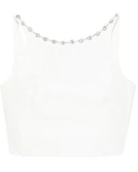 Maje - Top Corto Con Apliques De Cristal - Lyst