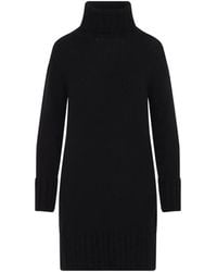 Moncler - Alpaca Blend Knit Turtleneck Dress - Lyst