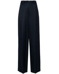 Theory - Midnight Blue Satin Trousers - Lyst