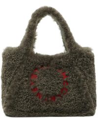 Stella McCartney - Teddy-Effect Logo-Embroidered Tote Bag - Lyst
