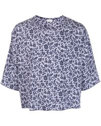 Pierre Louis Mascia - Floral Print Silk T-shirt - Lyst