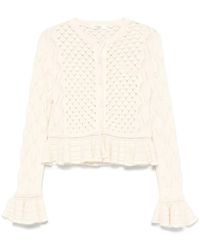 Chloé - Opengebreid Vest Met Ruches - Lyst