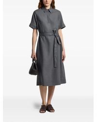 Peserico - Polo-Collar Belted Midi Dress - Lyst