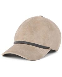 Brunello Cucinelli - Suede Beaded-Band Baseball Cap - Lyst